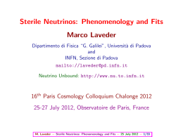 Sterile Neutrinos - INFN