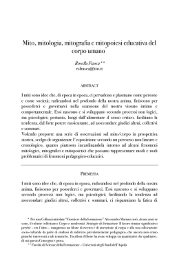 Mito, mitologia, mitografia e mitopoiesi educativa
