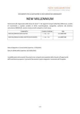 NEW MILLENNIUM - La New Millennium SICAV