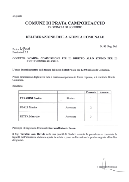 Nomina Commissione per il diritto allo studio per il quinquennio
