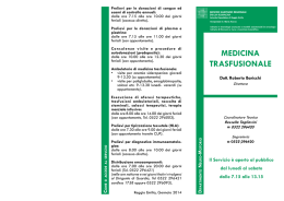 MEDICINA TRASFUSIONALE