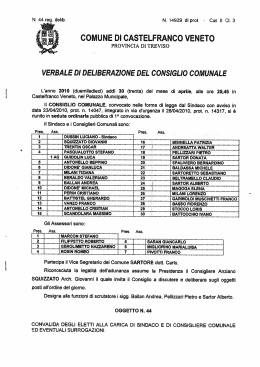 Convalida eletti Sindaco e Consiglieri Comunali ed eventuali surroghe