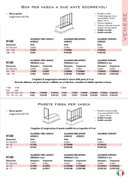 scheda tecnica vasca a due ante scorrevoli