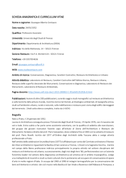 SCHEDA ANAGRAFICA E CURRICULUM VITAE
