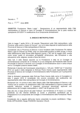 CGGETTO: Fondazione “Maria Luigia”