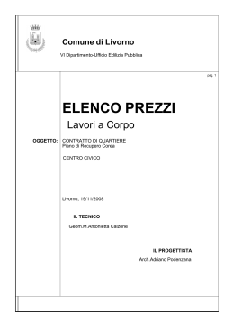 ELENCO PREZZI - Comune di Livorno