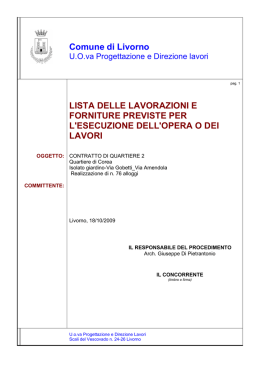 lista delle lavorazioni e forniture previste per l`esecuzione dell`opera