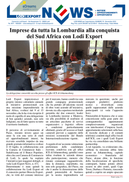 Imprese da tutta la Lombardia alla conquista del Sud Africa con Lodi