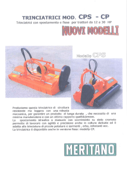 Trinciatrici con spostamento e fisse per trattori da 12 a 30 HP