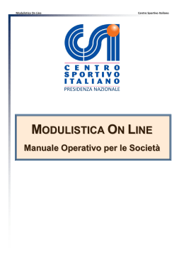 Manuale Operativo Modulistica On Line