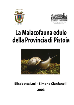 Relazione finale: La Malacofauna edule della Provincia di Pistoia