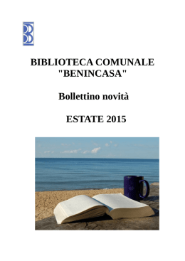 Novit&agrave; per estate 2015