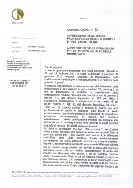 Leggi comunicazione FNOMCeO