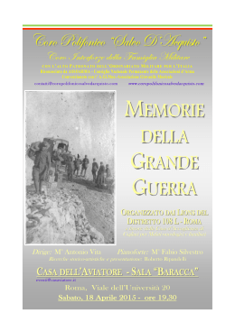 Memorie della Grande Guerra - A.Gi.Mus: associazione giovanile