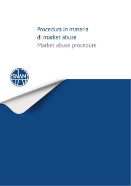 Procedura Market Abuse Documento completo
