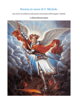 Novena in onore di S. Michele, - Devozioni