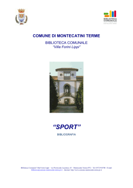 “SPORT” - Comune di Montecatini Terme