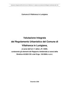 Rapporto ambientale VAS RU Villafranca 10 dicembre 2009