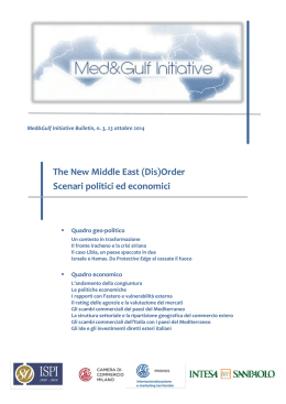 The New Middle East (Dis)Order Scenari politici ed economici