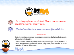 La crittografia al servizio di Linux, conservare in maniera