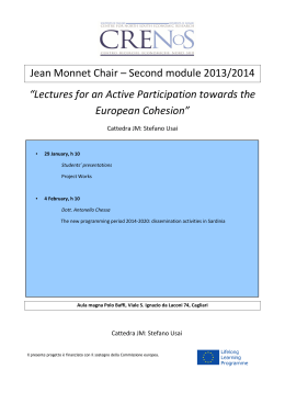 Jean Monnet Chair – Second module 2013/2014