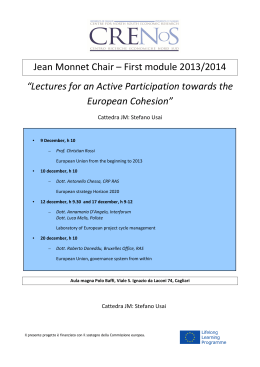 Jean Monnet Chair seminars December 2013