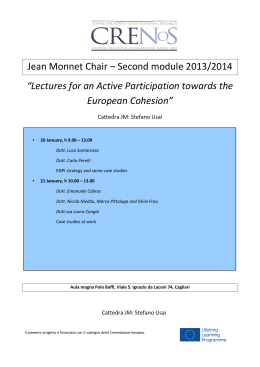 Jean Monnet Chair seminars January 2014