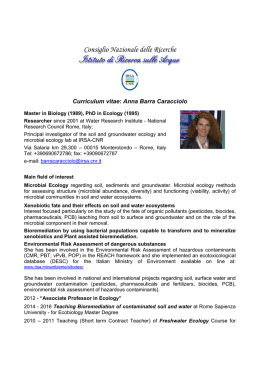Curriculum - IRSA - Consiglio Nazionale delle Ricerche
