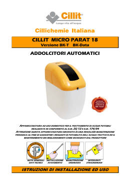 Cillichemie Italiana CILLIT MICRO PARAT 18 Versione BK