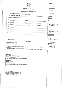 leggi il contenuto della sentenza - Studio Legale De Castello