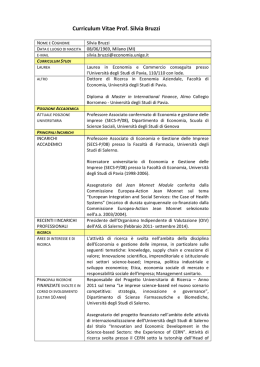 Curriculum vitae - Economia - Universit&agrave; Degli Studi Di Genova