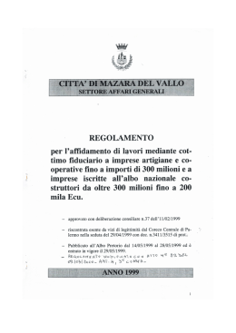 Regolamento affidamento lavori mediante cottimo fiduciario a