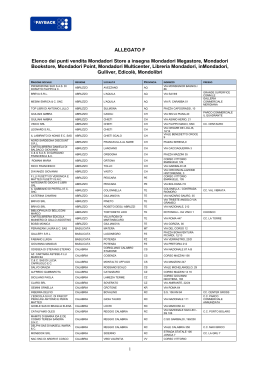 ALLEGATO F Elenco dei punti vendita Mondadori