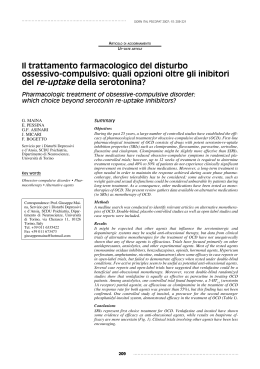 Il trattamento farmacologico del disturbo ossessivo