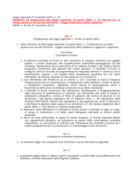 Legge regionale 27 novembre 2015, n. 19 Modifiche ed integrazioni