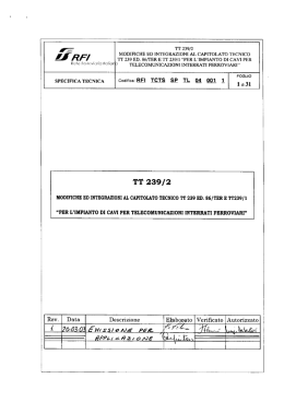 TT 239/2 , MODIFICHE ED INTEGRAZIONI AL CAPITOLATO