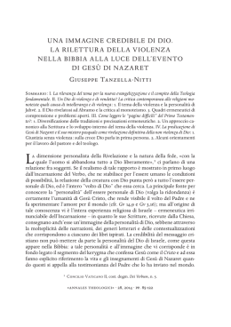 Una immagine credibile di Dio. La rilettura della violenza nella