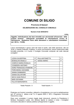 PIANO DELLE ALIENAZIONI E VALORIZZAZIONI