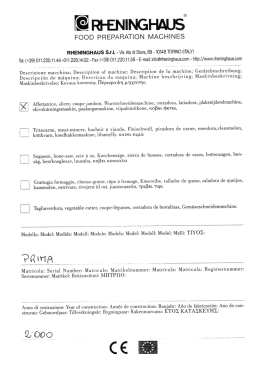 Page 1 FGOD PREPARATION MACHINES RHENINGHAUS S.r.l.
