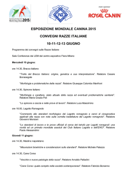 Scarica il programma degli convegni sulle razze italiane