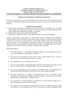 Verbale dell`assemblea ordinaria del 22/07/2011