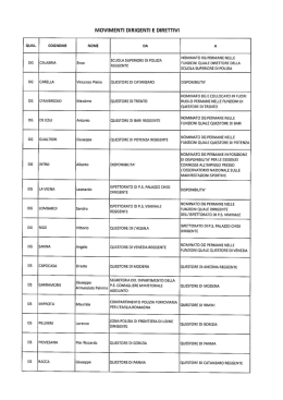 Movimenti Dirigenti e Direttivi, marzo 2015