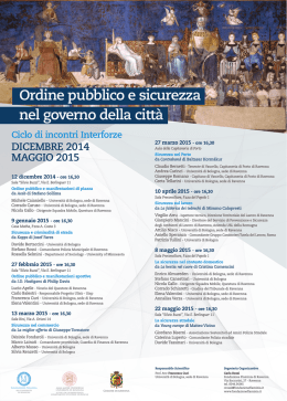 Ordine pubblico e sicurezza nel governo della citt&agrave;