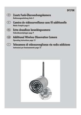 Zusatz Funk-&Uuml;berwachungskamera Cam&eacute;ra de