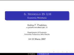 Il Modello IS&ndash;LM