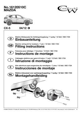 Einbauanleitung Fitting instructions Instructions de montage