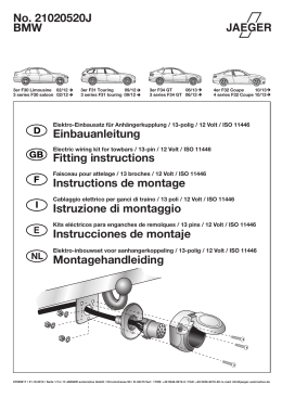 No. 21020520J Einbauanleitung Fitting instructions Instructions de