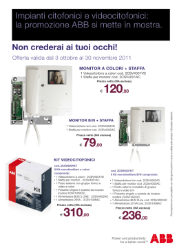 Impianti citofonici e videocitofonici: la promozione
