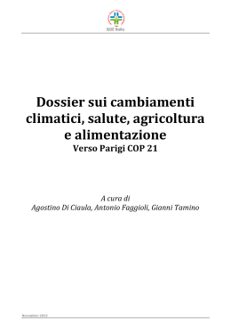 Dossier sui cambiamenti climatici, salute, agricoltura e
