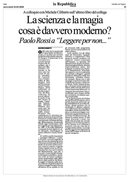 A colloquio con Michele Ciliberto sull`ultimo libro del collega